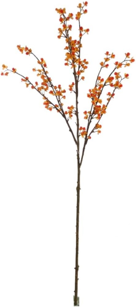 Orange Bittersweet Spray with Silk Blooms, 38-Inch, Lifelike Floral Stems, Party & Event, Home & Office Decor (Set of 12)